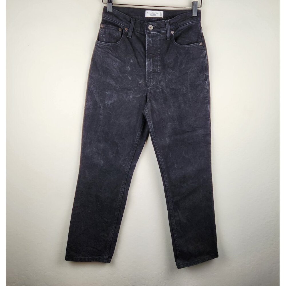 Abercrombie & Fitch The '90s Straight Ultra High Rise Jeans Black sz 26 X-Short